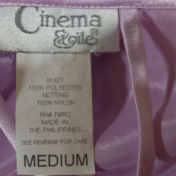 Cinema Etoile Lavender Applique Silky Robe Sleepwear Medium - Picture 9 of 11